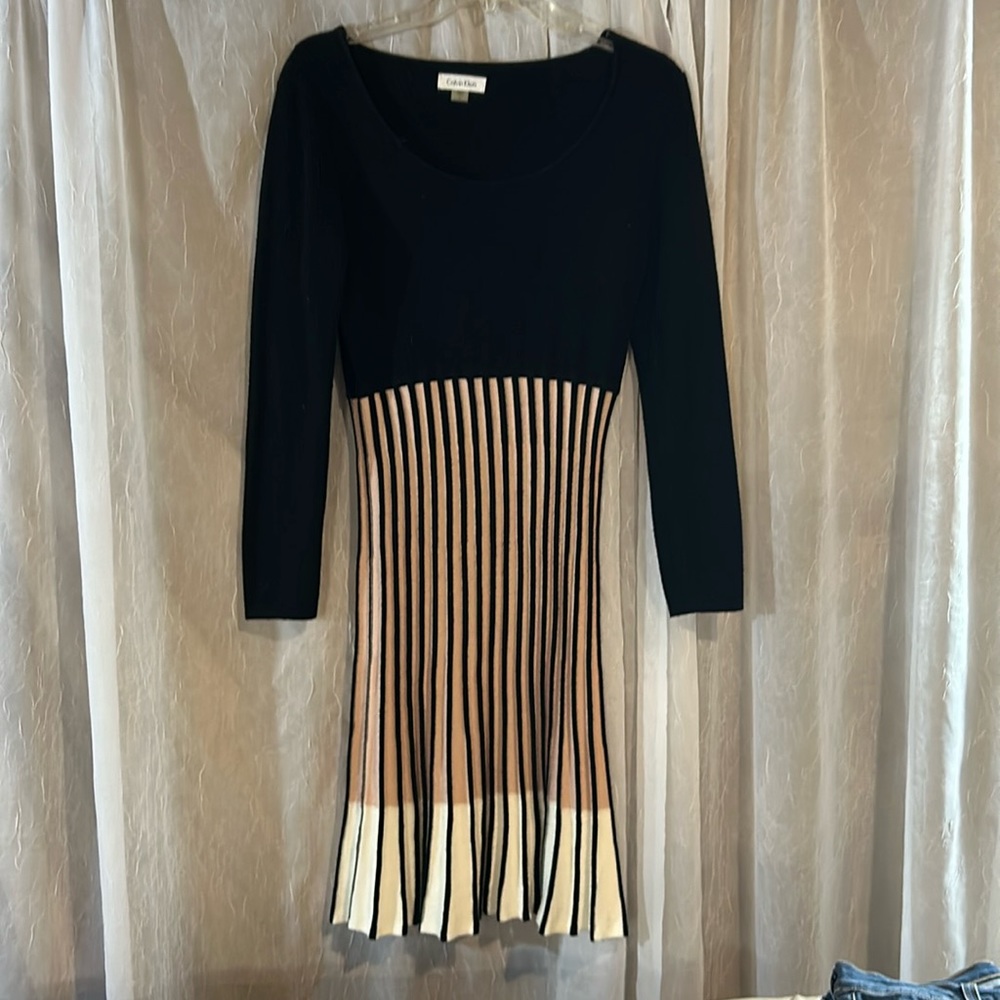 Calvin Klein fit and flare sweater dress